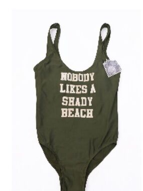 Women’s Olive Green Graphic One-Piece Swimsuit